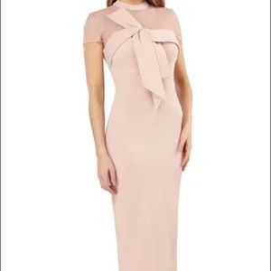JS Collections Bow Detail Midi Dress, Blush